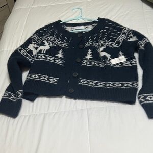 Old Navy Black and White Knit Sweater